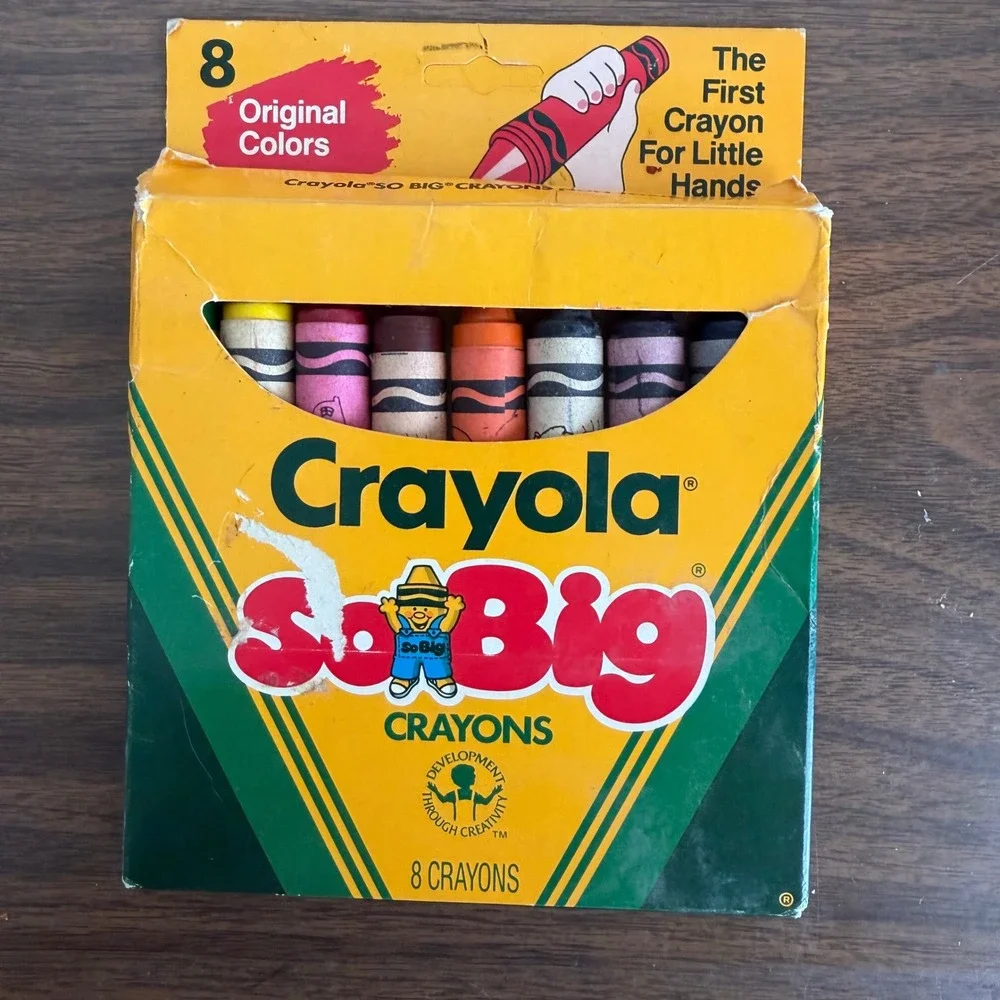 Vintage Crayola So Big Crayons 8 Count Binney & Smith 1988 USA Large Art Set